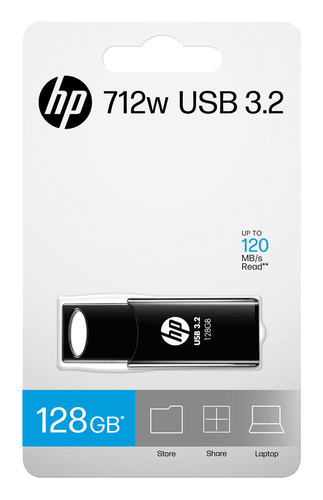 HP 712w USB flash drive 128 GB USB Type-A 3.2 Gen 1 (3.1 Gen 1) Black