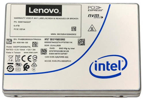 Lenovo 4XB7A17130 internal solid state drive 3.2 TB 2.5" PCI Express 4.0 NVMe TLC 3D NAND