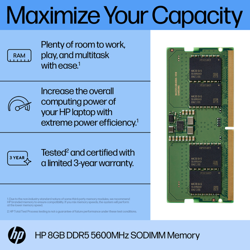 HP 8GB DDR5 5600 SODIMM Memory