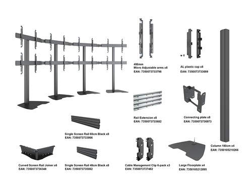 Multibrackets M Pro Series - Video Wall Floorbase MBFMC4X2U Micro Adjustable