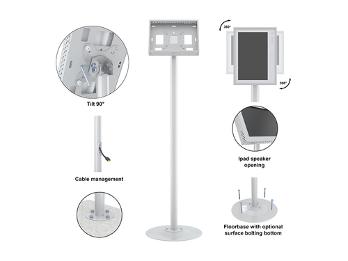 Multibrackets M Pro Series - Single Pole Floorbase White