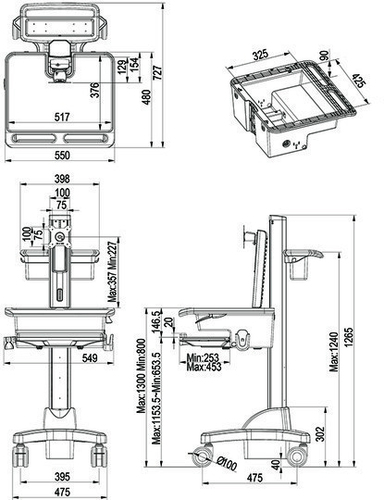 Multibrackets M Universal Workstation Cart DT