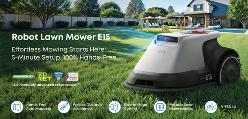 Eufy E15 Robotic lawn mower Battery Black, Grey
