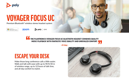 HP Poly Voyager Focus B825-M UC Microsoft Teams Certified Headset