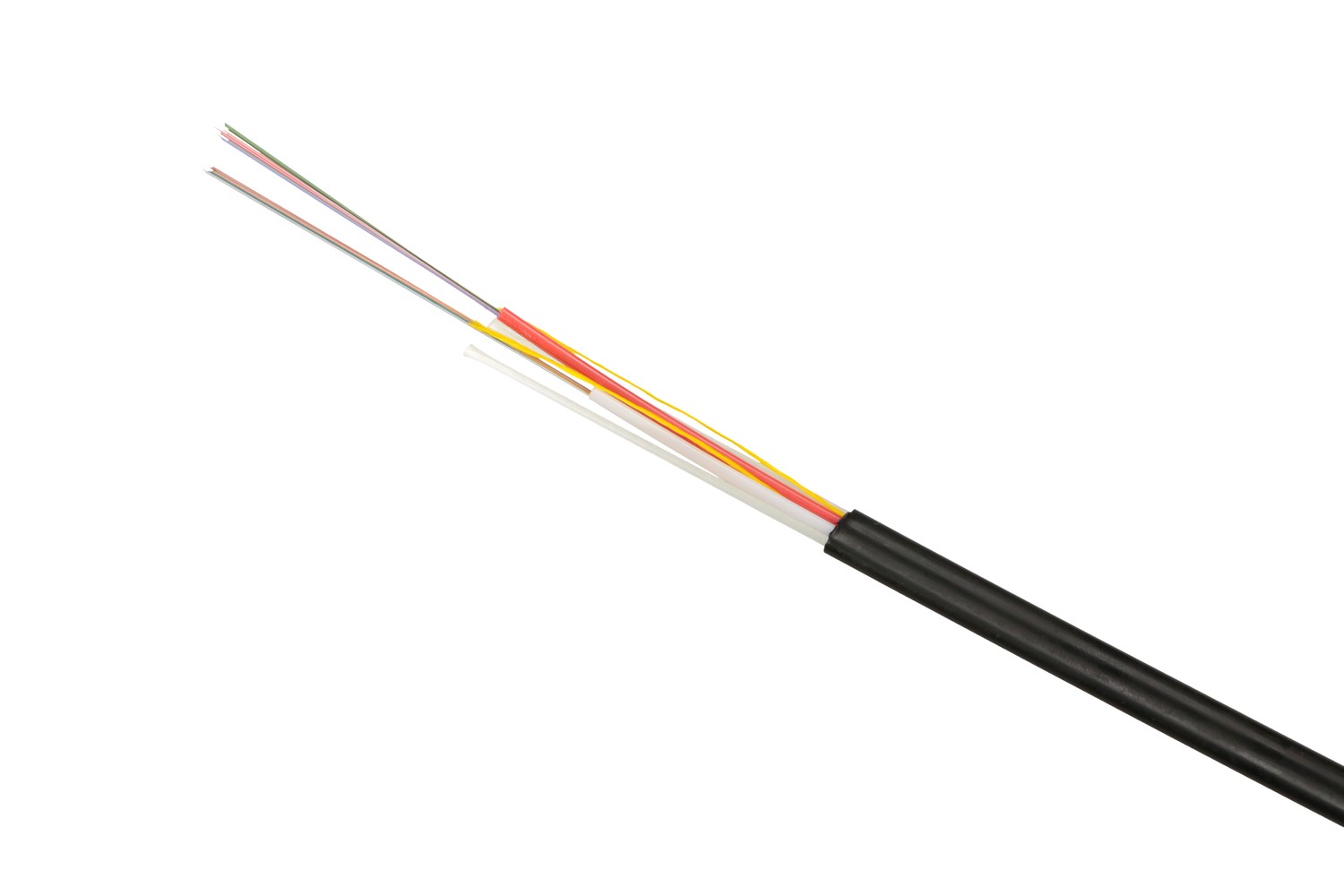 Extralink 24F | Fiber optic cable | 1.3kN FRP, 24J G652D, aerial, flat, 2km