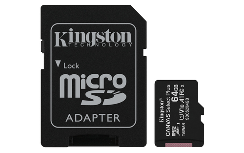 Kingston Technology 64GB micSDXC Canvas Select Plus 100R A1 C10 Three Pack + Single ADP