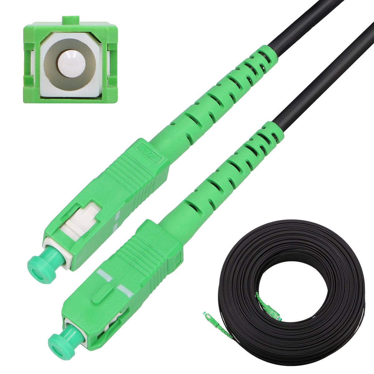 Extralink SC/APC-SC/APC | Patchcord | Round, drop, single mode, Simplex, G.657A2, 120m