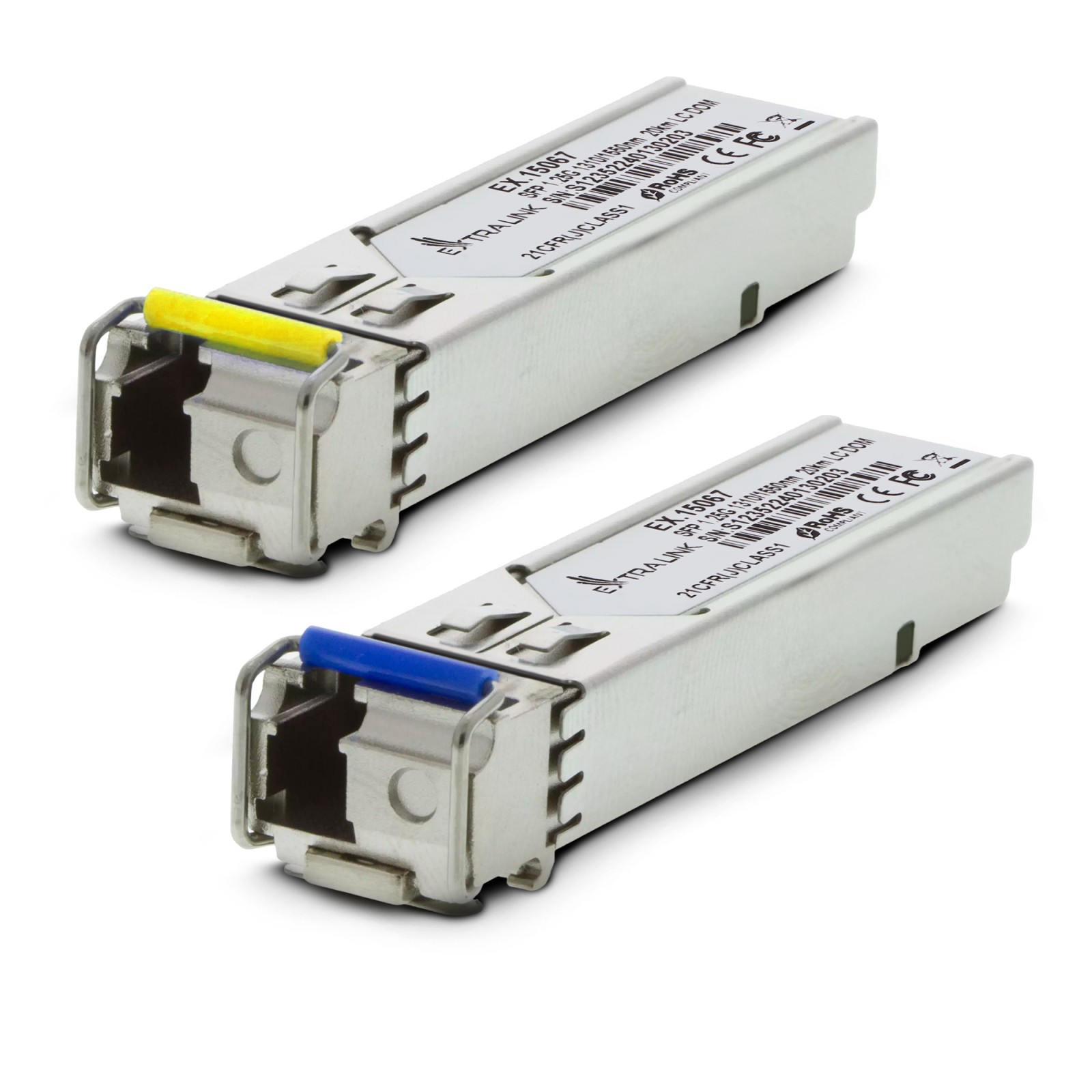 Extralink SFP WDM 1.25G 1310/1550nm | SFP Module | Single mode, 20km, LC, DOM, Pair, dedicated for HP/Aruba