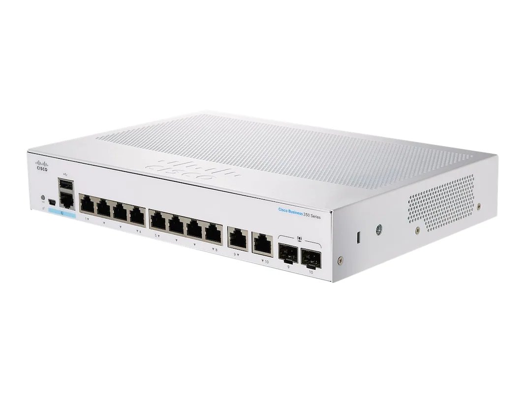 Cisco CBS350-8T-E-2G | Switch | 8x RJ45 1000Mb/s, 2x RJ45/SFP Combo
