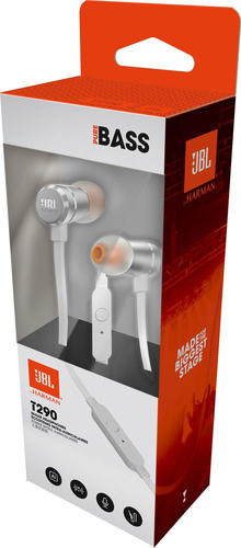 JBL T290 Headset Wired In-ear Calls/Music Silver