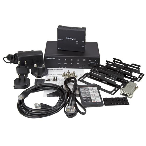 StarTech.com Multi-Input HDBaseT Extender with Built-in Switch - DisplayPort, VGA and HDMI Over CAT5e or CAT6 - Up to 4K