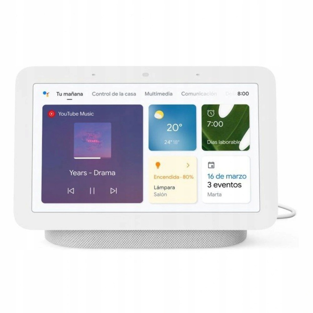 Google Nest Hub 2 Chalk | Smart Speaker | WiFi, Bluetooth