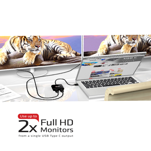 CLUB3D MST Hub USB3.1 (Gen1) Type C to DisplayPort™ 1.2 Dual Monitor