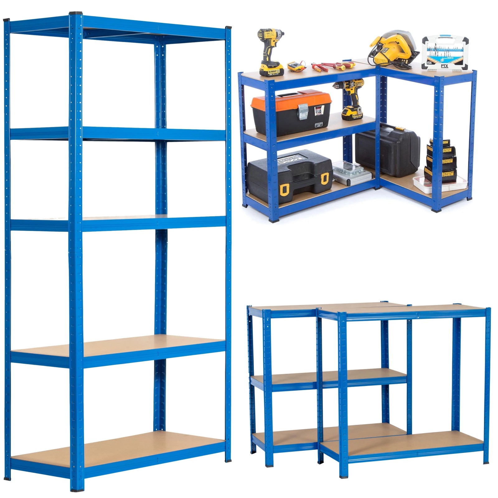 Extralink Metal Shelving Unit 180x90x40 Blue