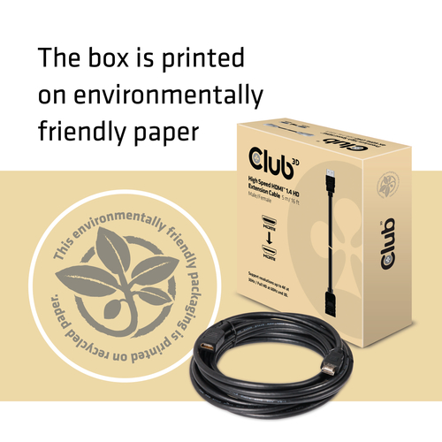 CLUB3D High Speed HDMI™ 1.4 HD Extension Cable 5m/16ft Male/Female