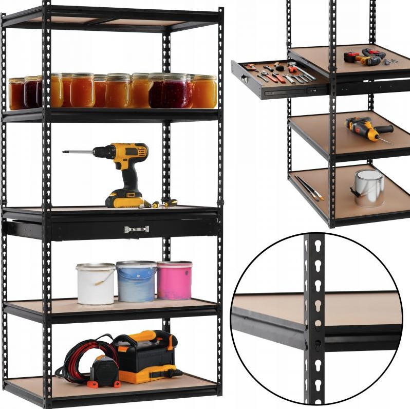 Extralink Shelf, 5-Tier with Drawer 180x90x60cm 175 kg