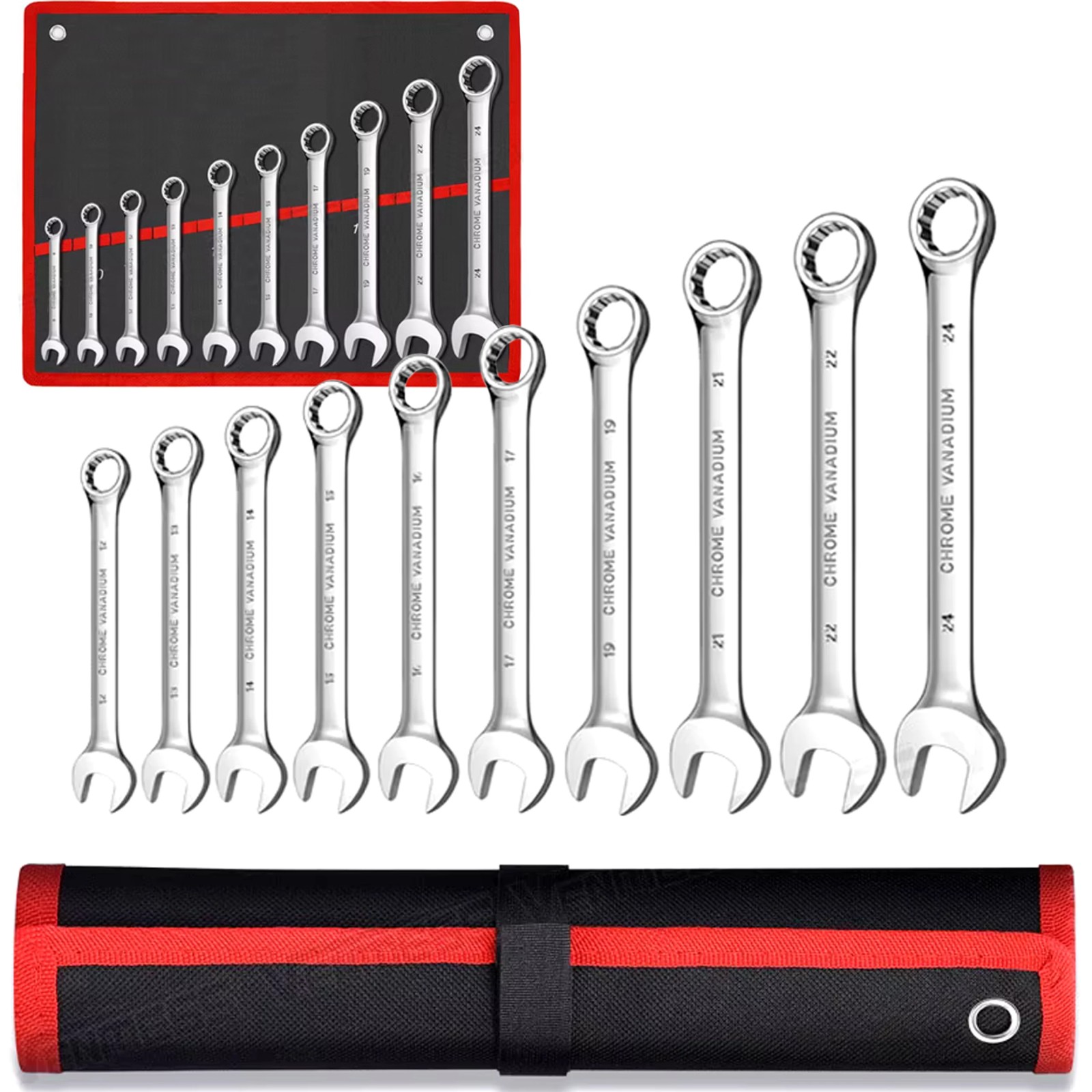 Extralink Flat and Ring Wrench Set, 10 pcs, Flat and Ring Wrenches Case 8-24 mm