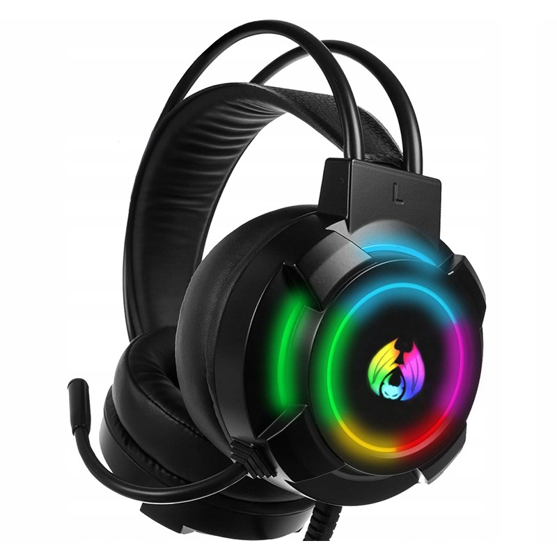 Extralink | Gaming Headphones | Wired RGB Over-Ear with Microphone, 5.1