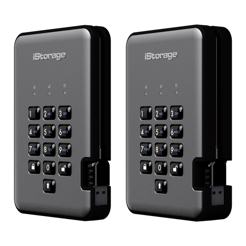 iStorage diskAshur PRO² HDD 500GB | Secure Portable Hard Drive |FIPS 140-2 Level 2, NCSC CPA, NLNCSA BSPA & NATO Restricted | AES-XTS 256-bit Hardware Encryption | PIN protected | OS & Platform Independent |GDPR, TAA Compliant|Brute force hack defence | Dust/Water Resistant
