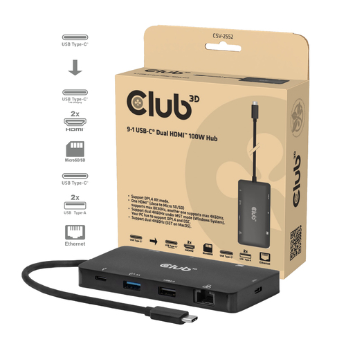 Club 3D CSV-2552 9-in-1 USB-C Dock