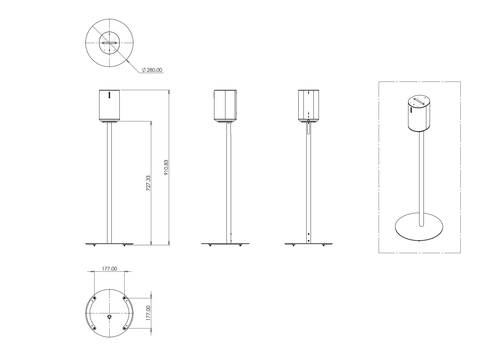 Multibrackets M Sonos Floorstand for ERA100 - Black