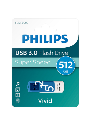 Philips FM51FD001B/00 USB flash drive 51 GB USB Type-A 3.2 Gen 1 (3.1 Gen 1) Blue, White