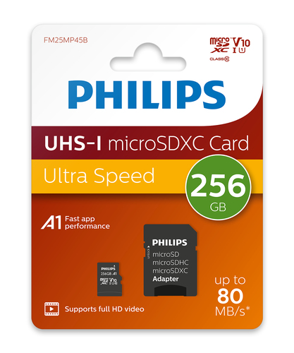 Philips FM25MP45B/00 memory card 256 GB MicroSDHC UHS-I Class 10