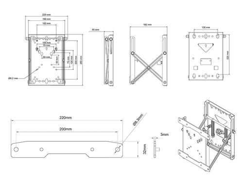 Multibrackets M Public Video Wall Mount Push X Small 200