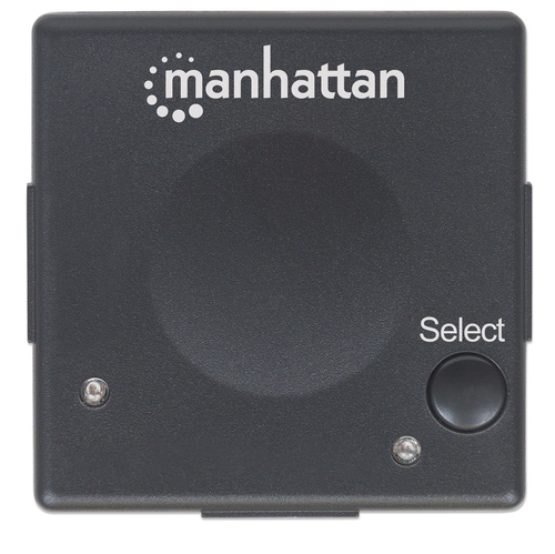 Manhattan HDMI Switch 2-Port, 1080p, Connects x2 HDMI sources to x1 display, Automatic and Manual Switching (via button), No external power required, Black, Three Year Warranty