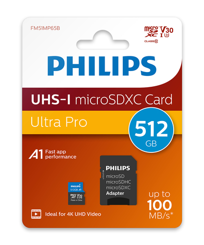 Philips FM51MP65B/00 memory card 512 GB MicroSDHC UHS-I Class 10