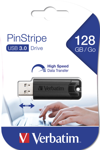 Verbatim PinStripe 3.0 - USB 3.0 Drive 128GB  - Black