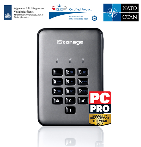 iStorage diskAshur PRO² HDD 1TB | Secure Portable Hard Drive |FIPS 140-2 Level 2, NCSC CPA, NLNCSA BSPA & NATO Restricted | AES-XTS 256-bit Hardware Encryption | PIN protected | OS & Platform Independent |GDPR, TAA Compliant|Brute force hack defence | Dust/Water Resistant