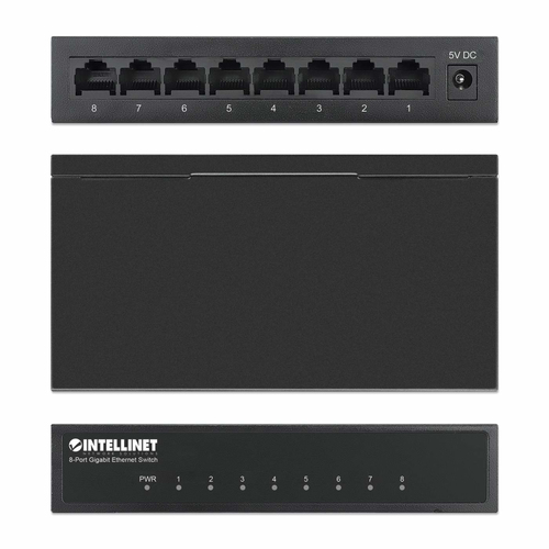 Intellinet 8-Port Gigabit Ethernet Switch, Desktop size, Metal Housing, IEEE 802.3az (Energy Efficient Ethernet)