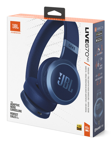 JBL Live 670NC Headset Wireless Head-band Calls/Music Bluetooth Blue