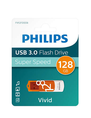 Philips FM12FD00B USB flash drive 128 GB USB Type-A 3.2 Gen 1 (3.1 Gen 1) Orange, White