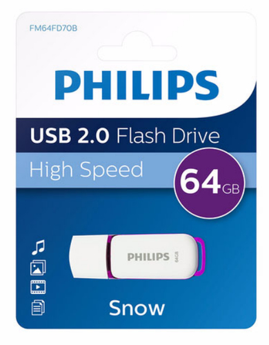 Philips FM64FD70B USB flash drive 64 GB USB Type-A 2.0 Purple, White
