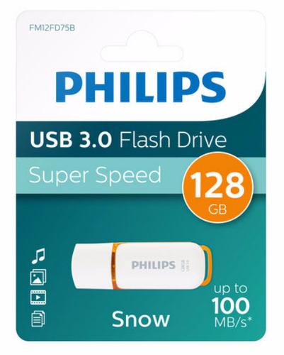 Philips FM12FD75B/00 USB flash drive 128 GB USB Type-A 3.2 Gen 1 (3.1 Gen 1) Orange, White