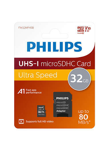 Philips FM32MP45B/00 memory card 32 GB MicroSDXC UHS-I Class 10