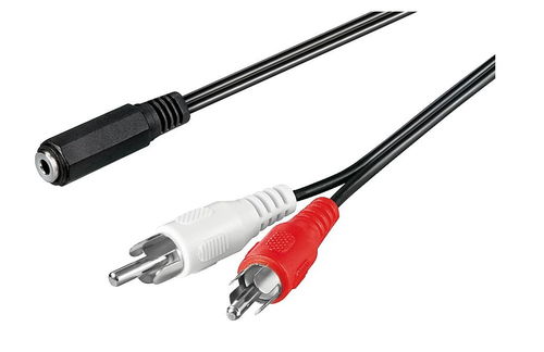 Microconnect AUDLRC14 audio cable 1.4 m 3.5mm 2 x RCA Black