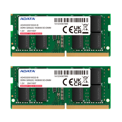 ADATA AD4S32008G22-DTGN memory module 16 GB 2 x 8 GB DDR4 260-pin SO-DIMM