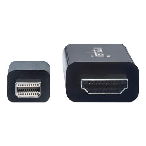 Manhattan Mini DisplayPort 1.2 to HDMI Cable, 4K@60Hz, 1.8m, Male to Male, Black, Not Bi-Directional, Three Year Warranty, Similar to MDP2HDMM2MB.