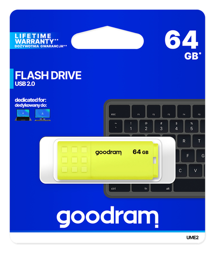 Goodram UME2 USB flash drive 64 GB USB Type-A 2.0 Yellow