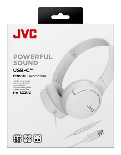 JVC HA-S33UC Headset Wired Head-band Calls/Music USB Type-C White