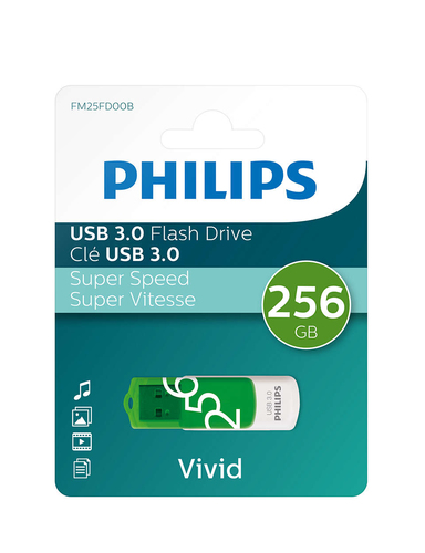 Philips FM25FD00B/00 USB flash drive 256 GB USB Type-A 3.2 Gen 1 (3.1 Gen 1) Green, White