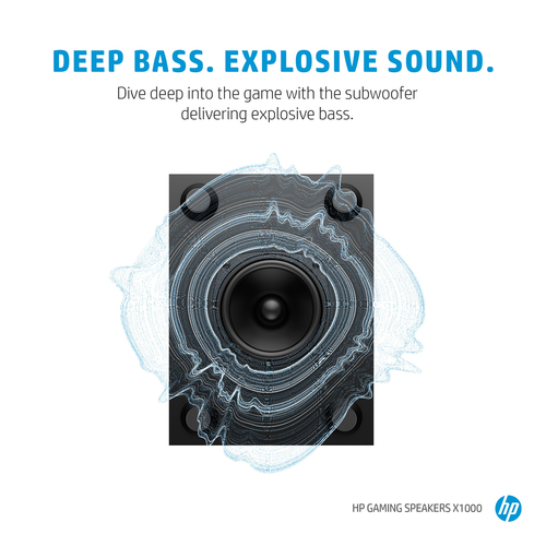 HP X1000 speaker set 30 W PC/Laptop Black 2.1 channels 6 W