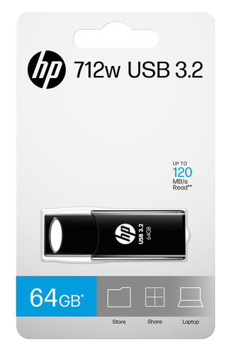 HP 712w USB flash drive 64 GB USB Type-A 3.2 Gen 1 (3.1 Gen 1) Black