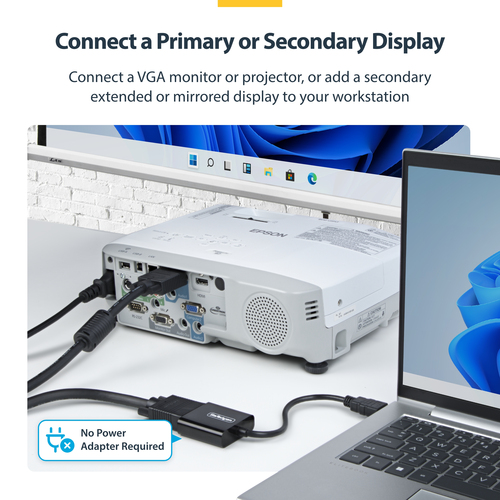 StarTech.com HDMI to VGA Adapter, Active Video Converter For Laptop/Desktop, 1920x1080 (1080p), HDMI Source to VGA Monitor/Display/Projector