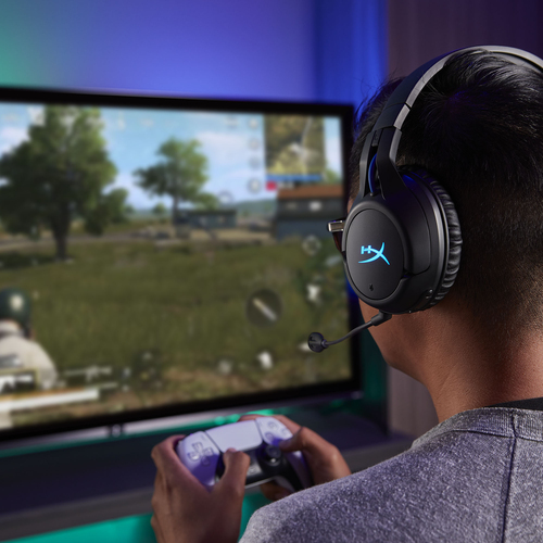 HyperX Cloud Flight - Wireless Gaming Headset (Black-Blue) - PS5-PS4