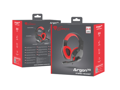 GENESIS Argon 110 Headset Wired Head-band Gaming Black, Red