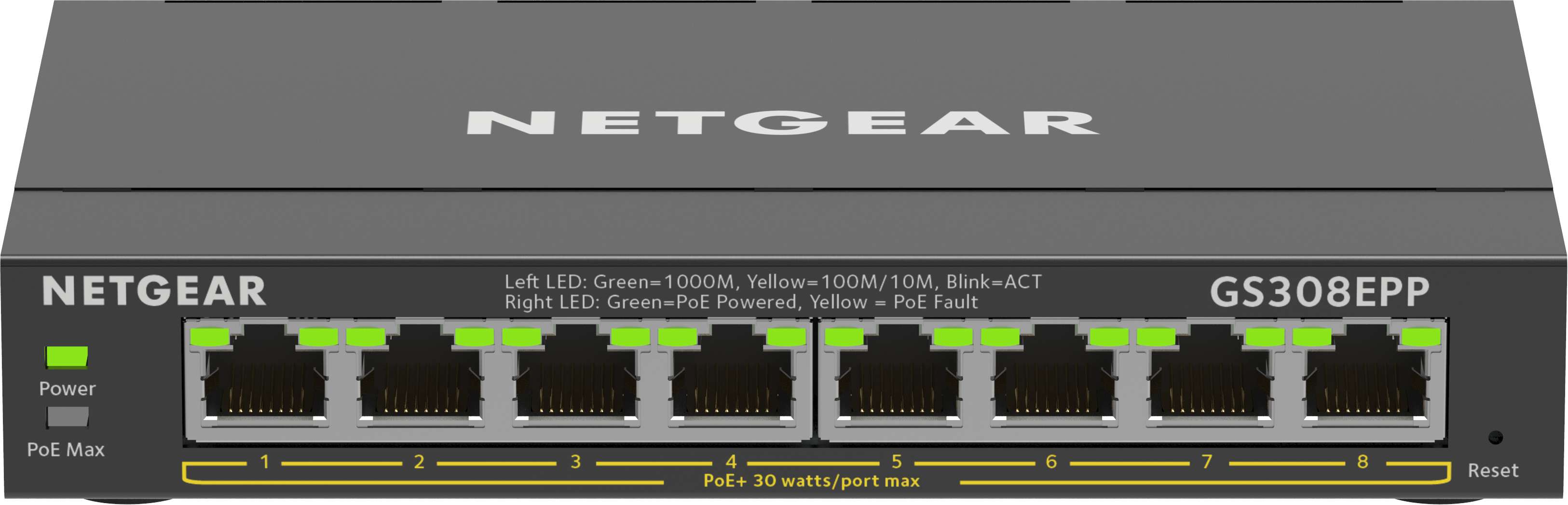 8-Port PoE+ Gigabit Ethernet Plus Switch (123W)